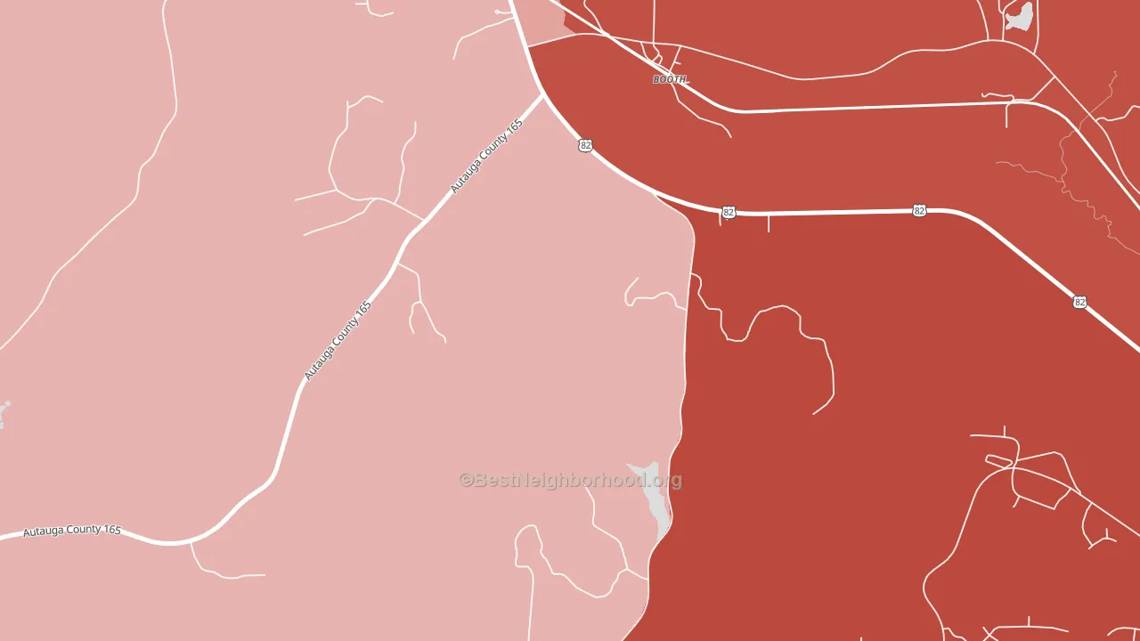 Booth, AL block-group political-lean map