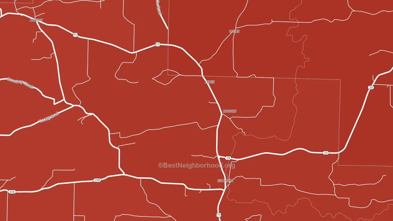 Boothe, AR block-group political-lean map