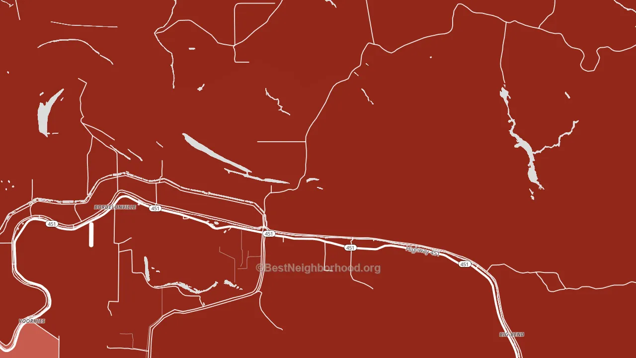 Bordelonville, LA block-group political-lean map