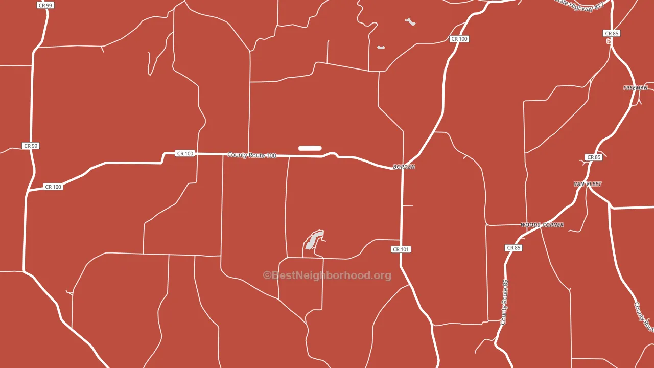 Borden, NY block-group political-lean map