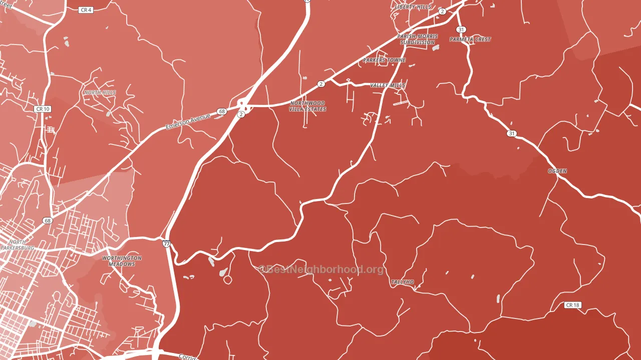 Boreman, WV block-group political-lean map