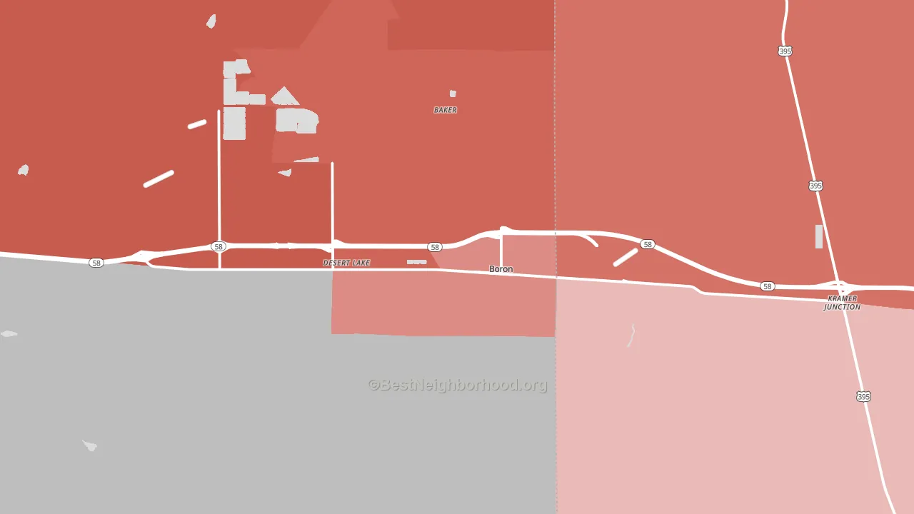 Boron, CA block-group political-lean map