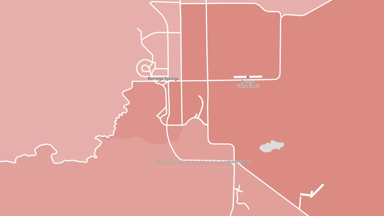 Borrego Springs, CA block-group political-lean map