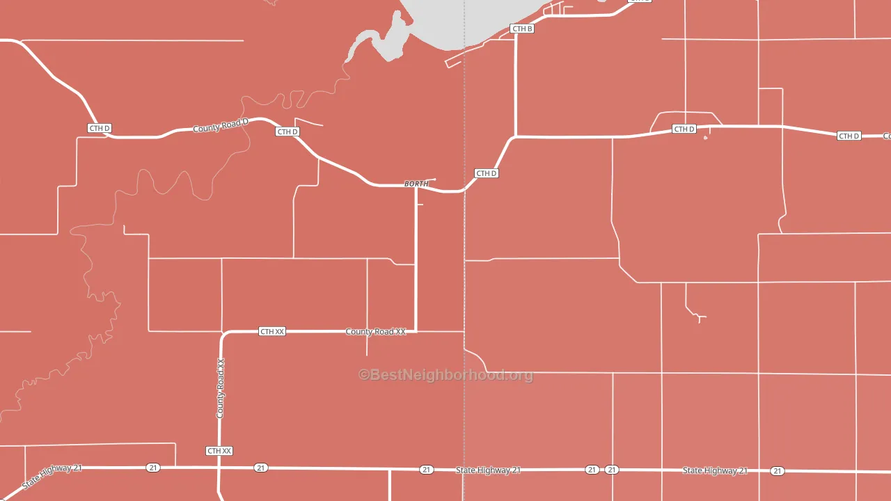 Borth, WI block-group political-lean map