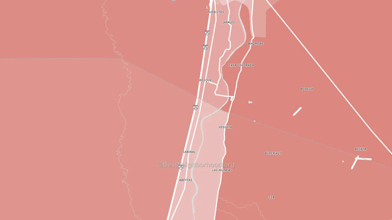 Bosque, NM block-group political-lean map