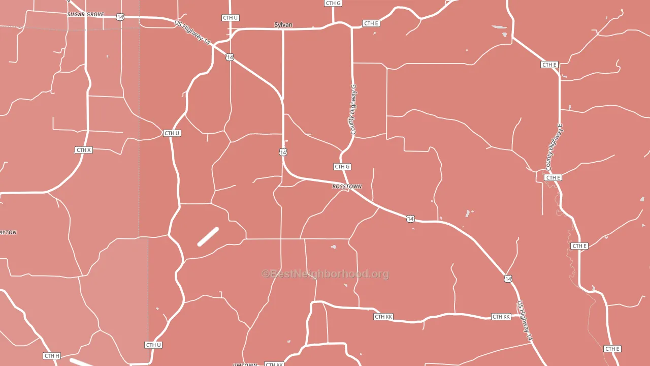 Bosstown, WI block-group political-lean map
