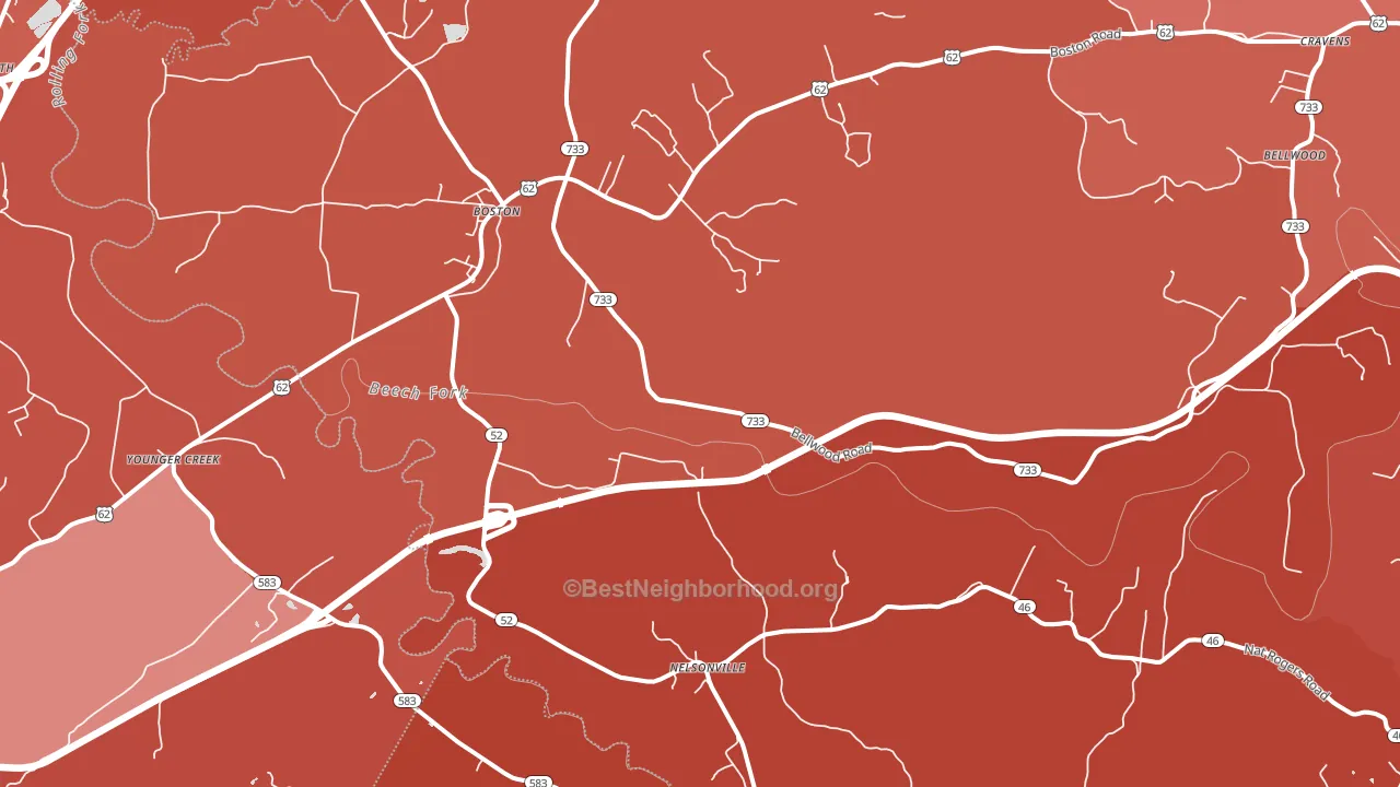 Boston, KY block-group political-lean map