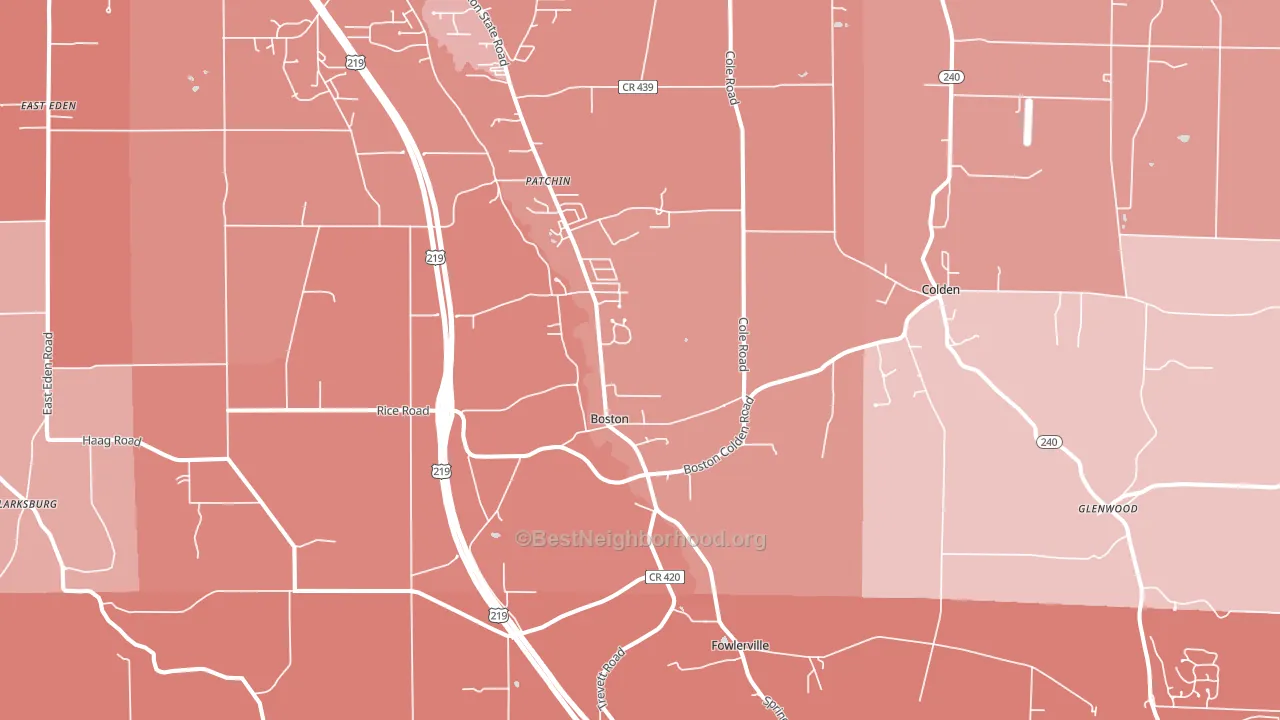 Boston, NY block-group political-lean map