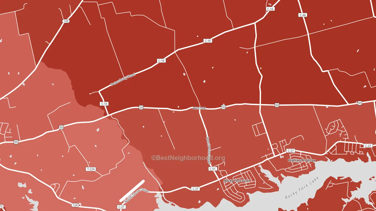 Boston, OH block-group political-lean map