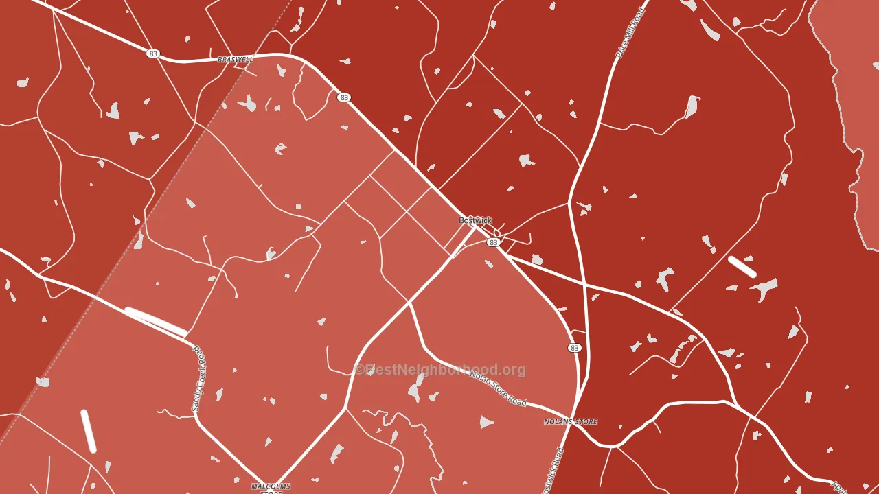 Bostwick, GA block-group political-lean map