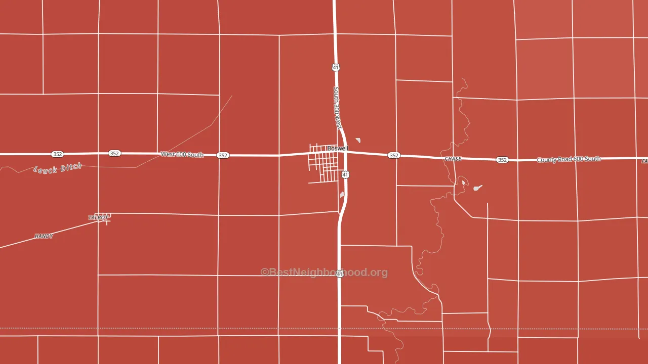 Boswell, IN block-group political-lean map
