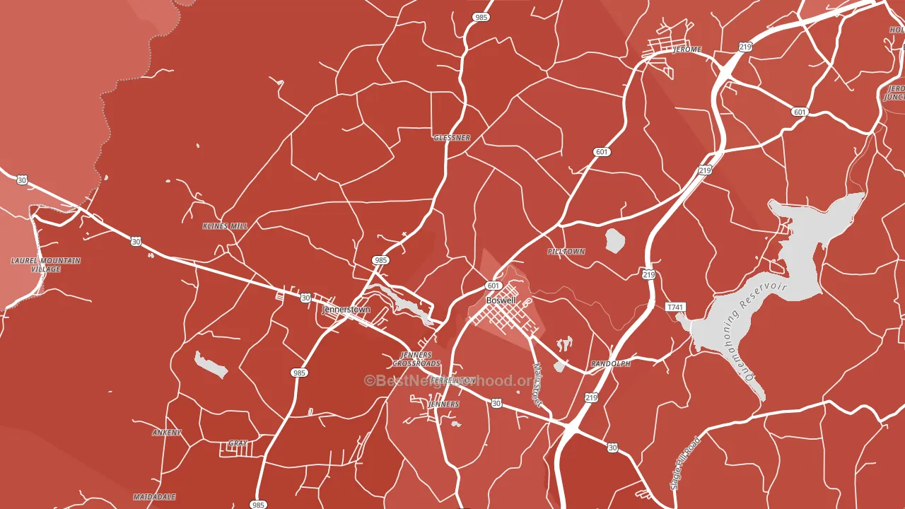 Boswell, PA block-group political-lean map