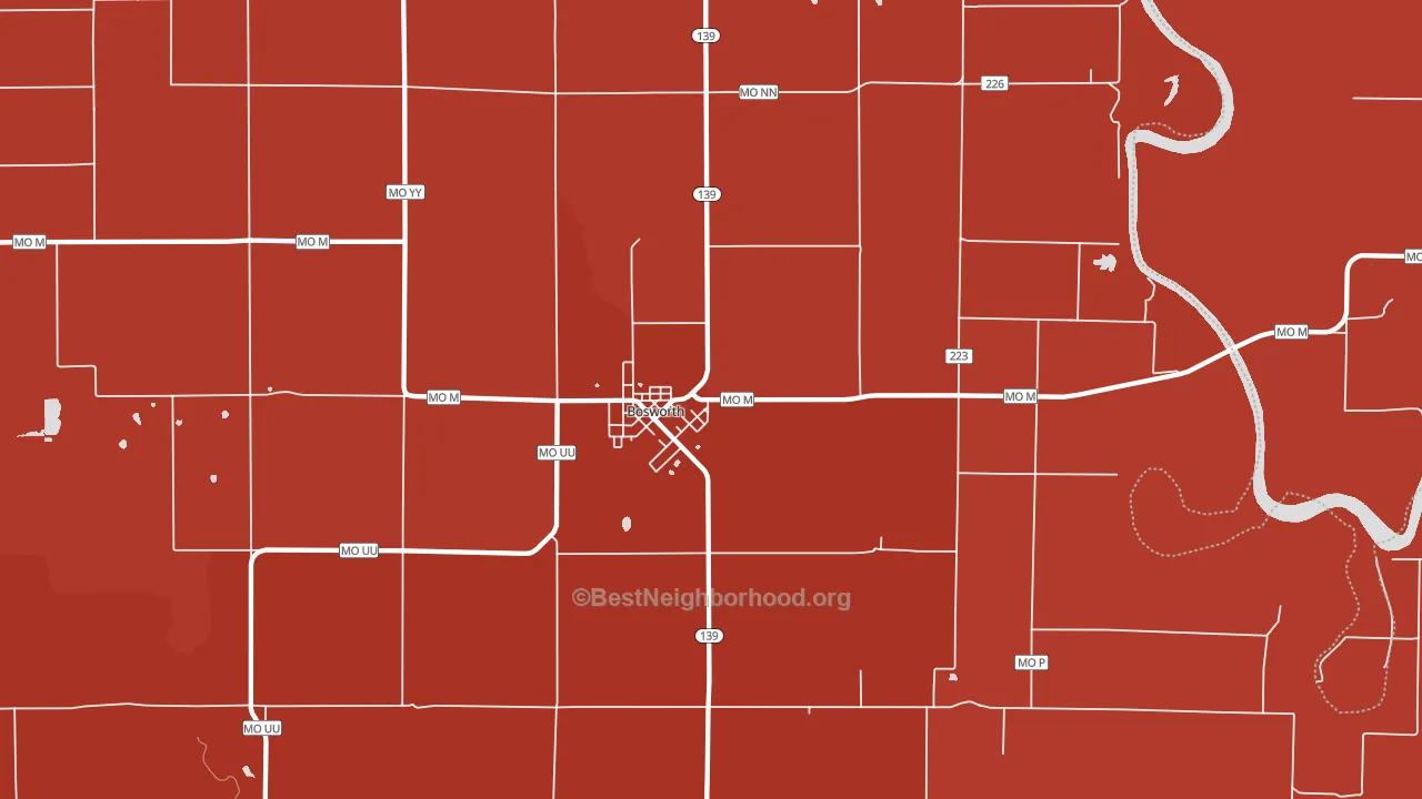 Bosworth, MO block-group political-lean map
