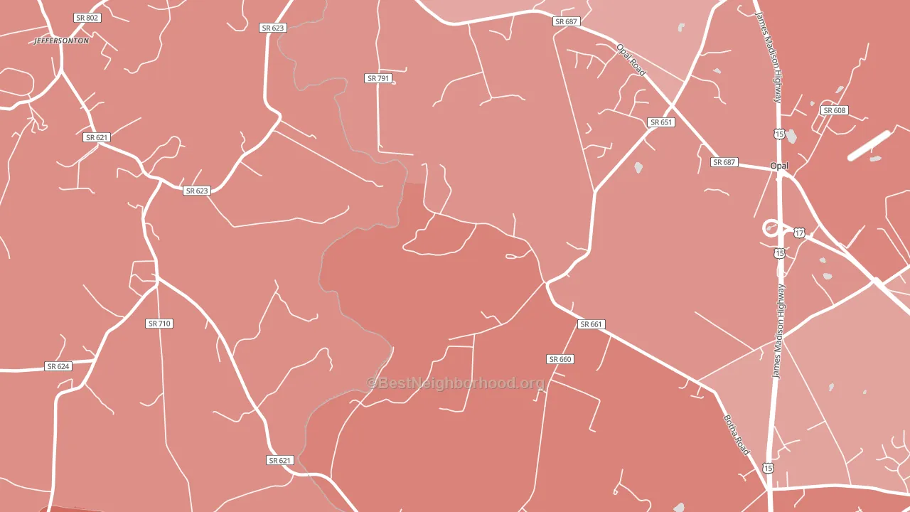 Botha, VA block-group political-lean map