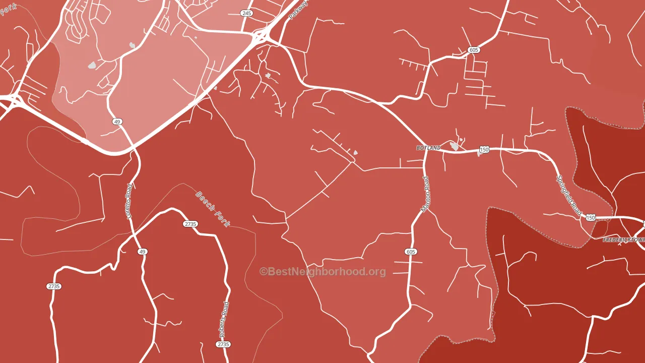 Botland, KY block-group political-lean map