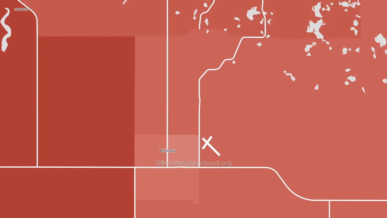 Bottineau, ND block-group political-lean map