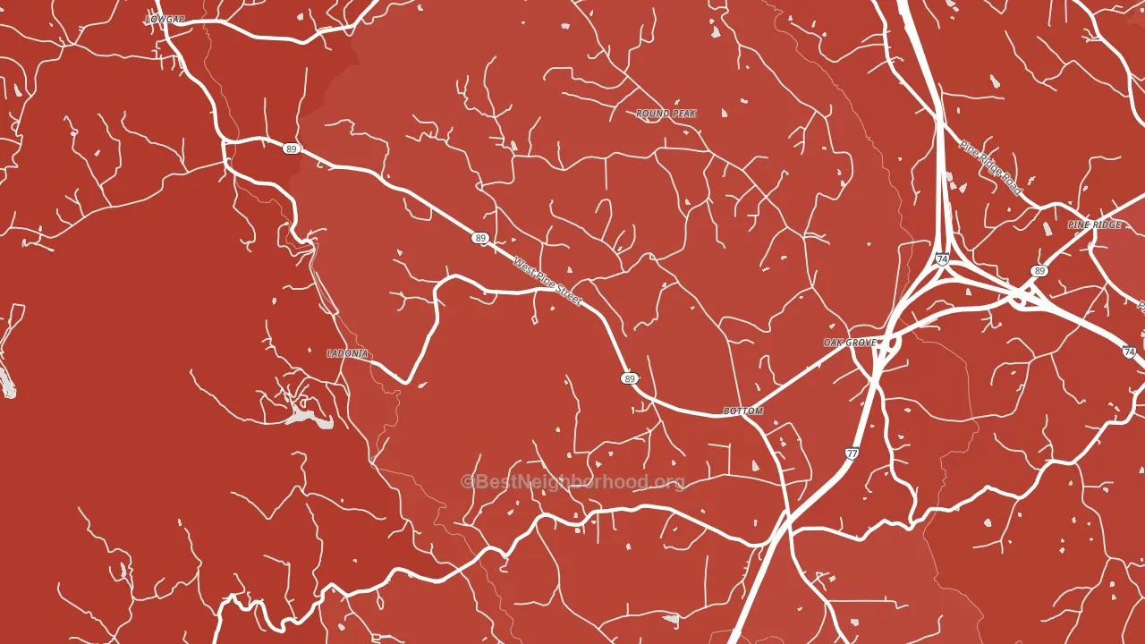 Bottom, NC block-group political-lean map