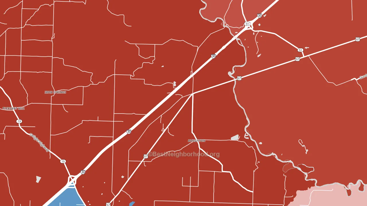 Boughton, AR block-group political-lean map