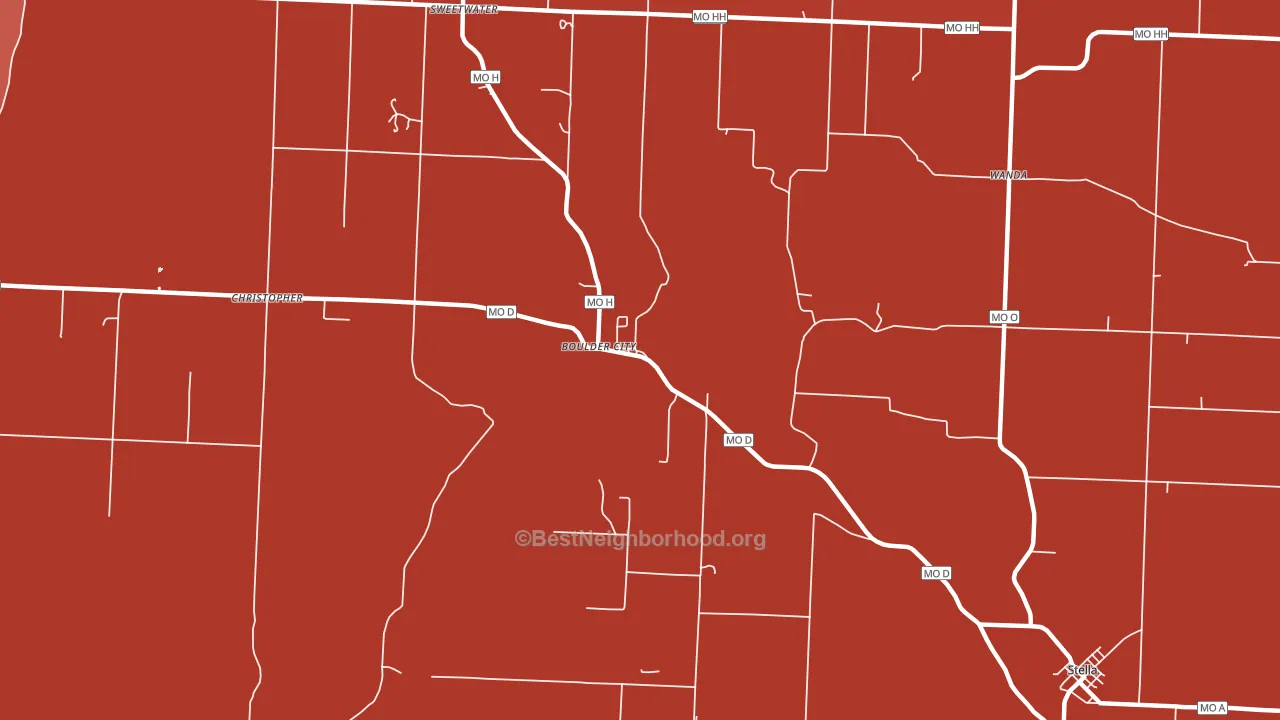 Boulder City, MO block-group political-lean map