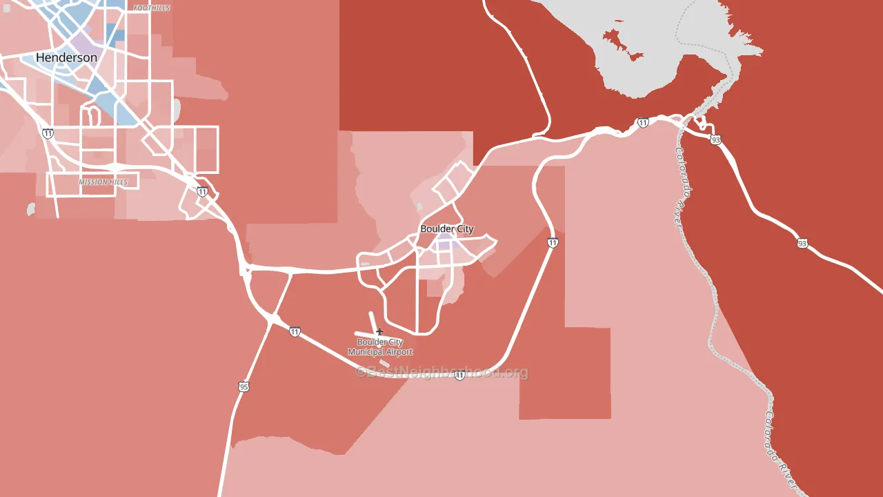 Boulder City, NV block-group political-lean map