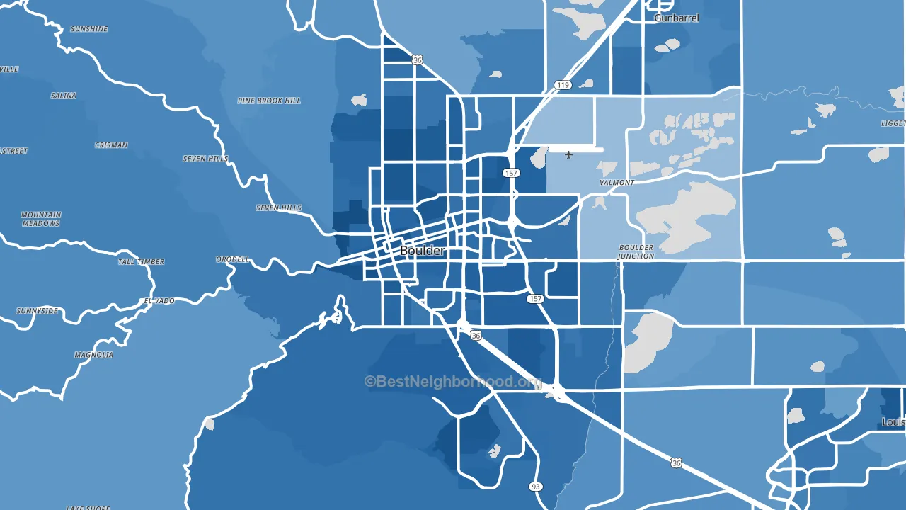 Boulder, CO block-group political-lean map