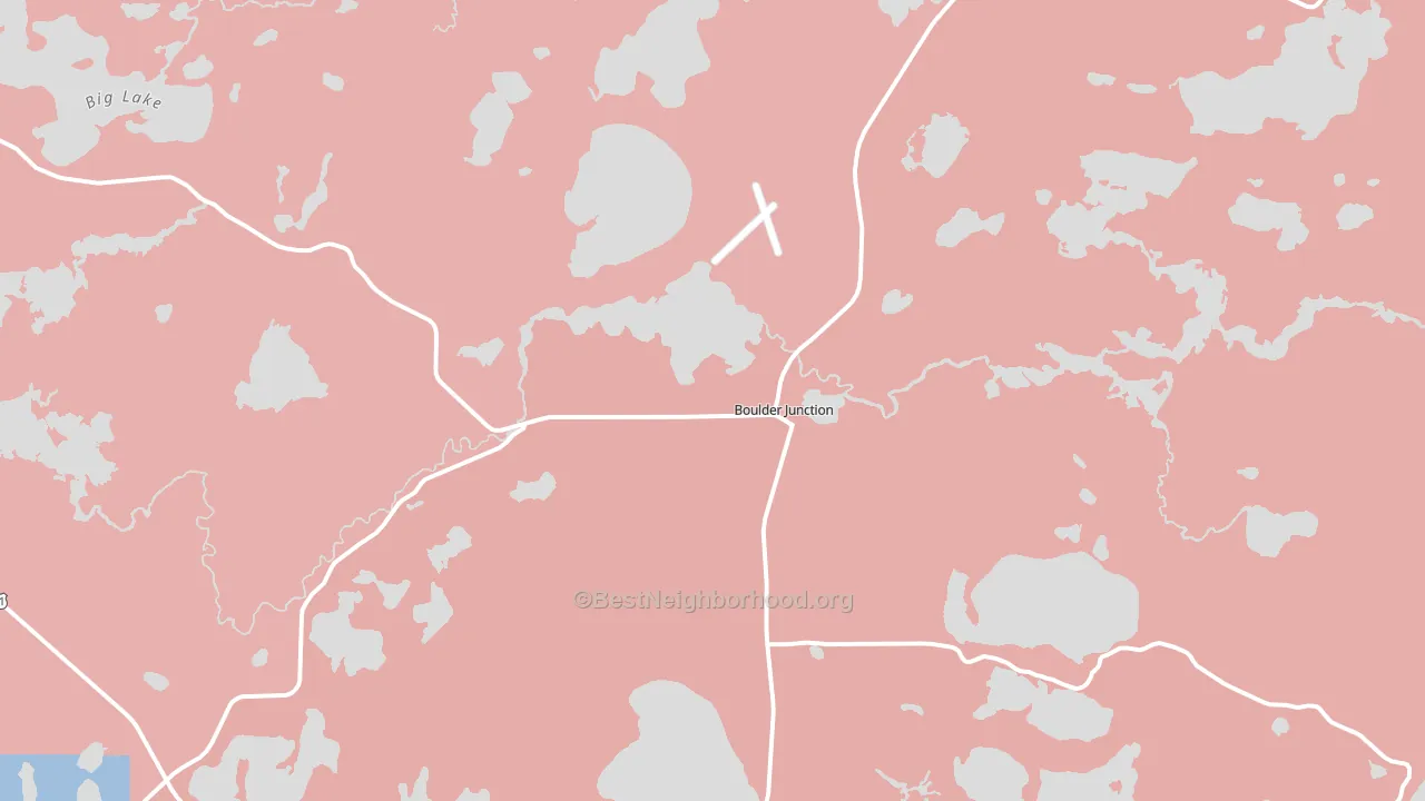 Boulder Junction, WI block-group political-lean map