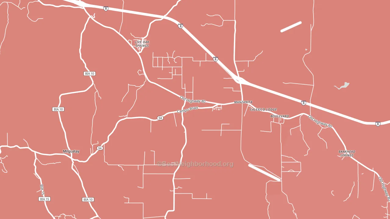 Boulevard, CA block-group political-lean map