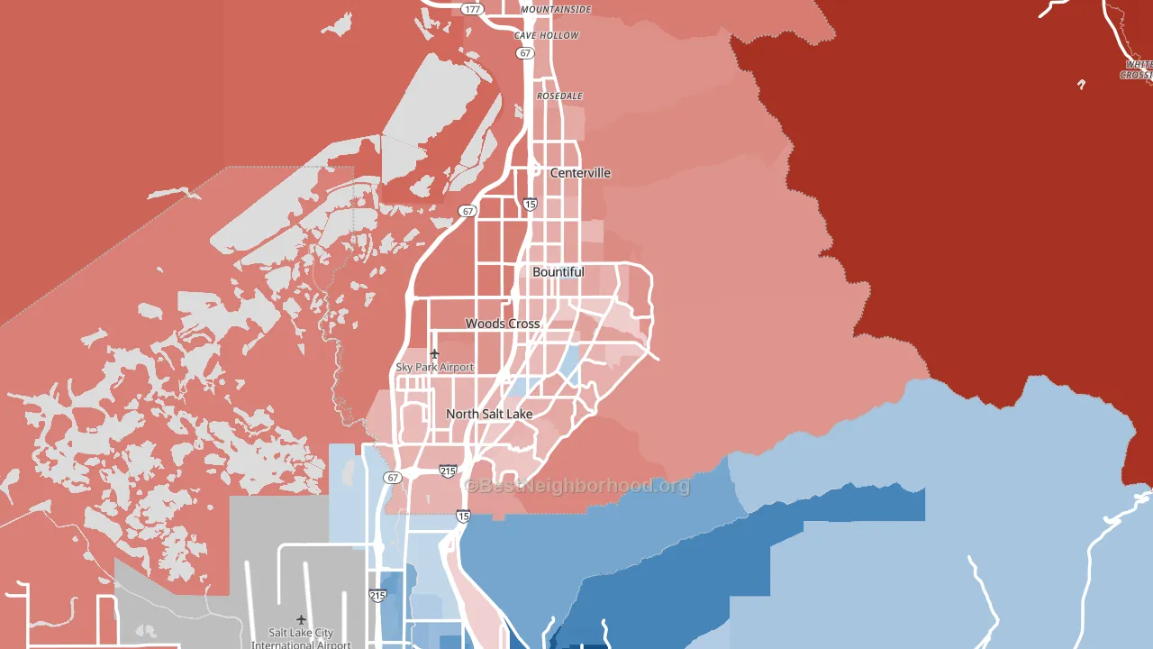 Bountiful, UT block-group political-lean map