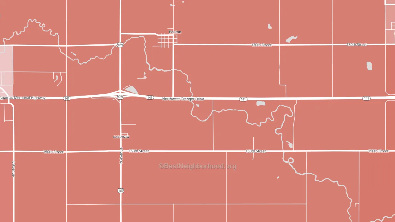 Bouton, IA block-group political-lean map