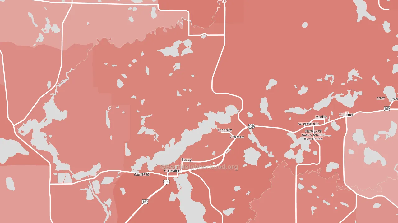 Bovey, MN block-group political-lean map