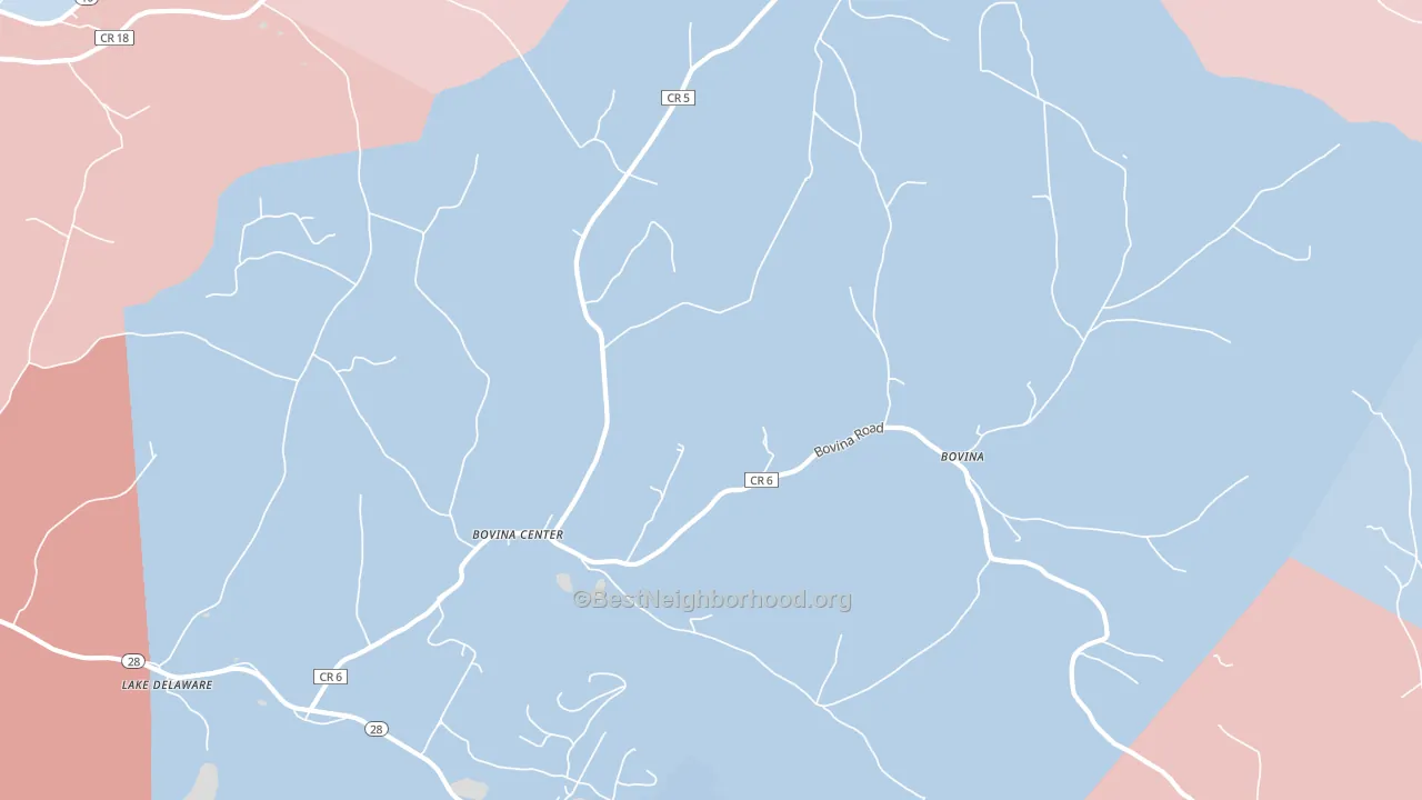 Bovina Center, NY block-group political-lean map