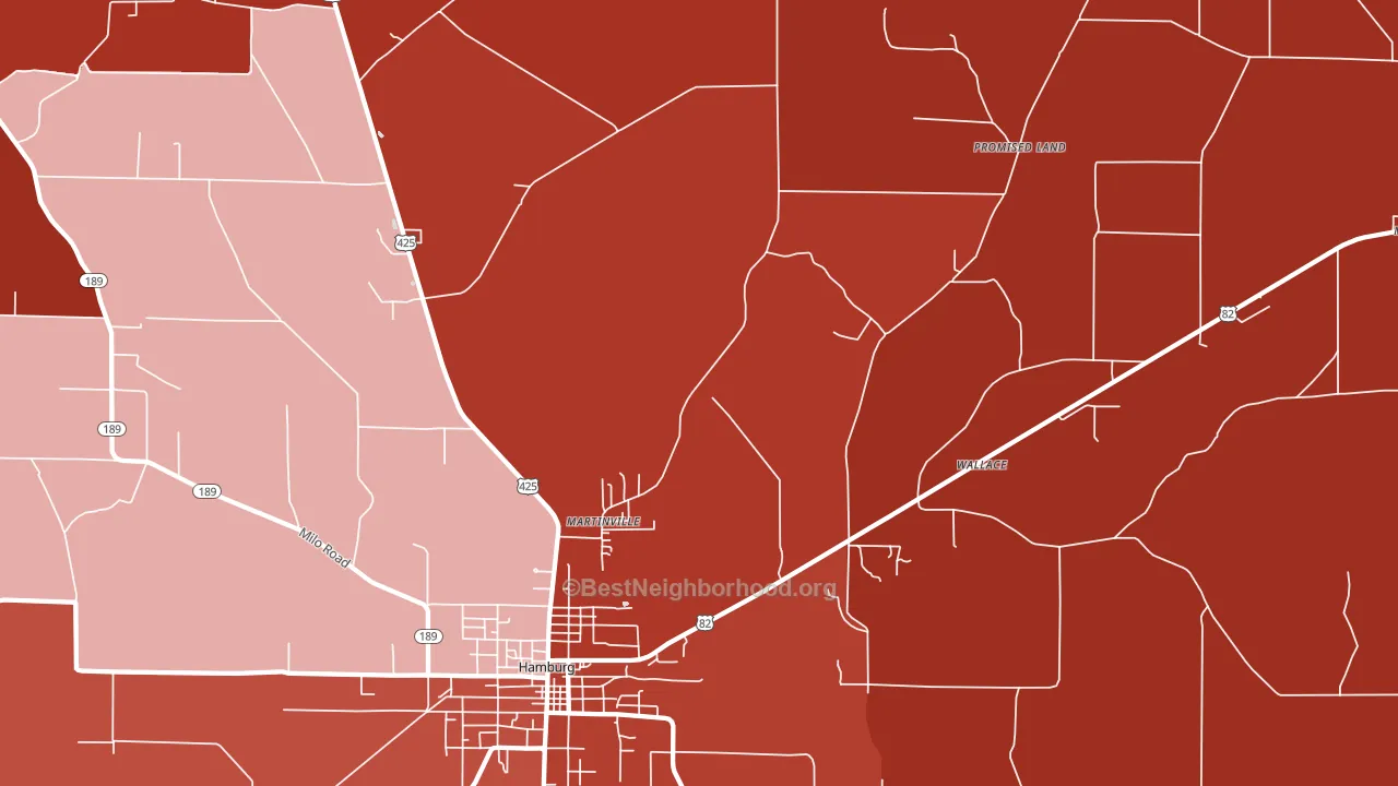 Bovine, AR block-group political-lean map