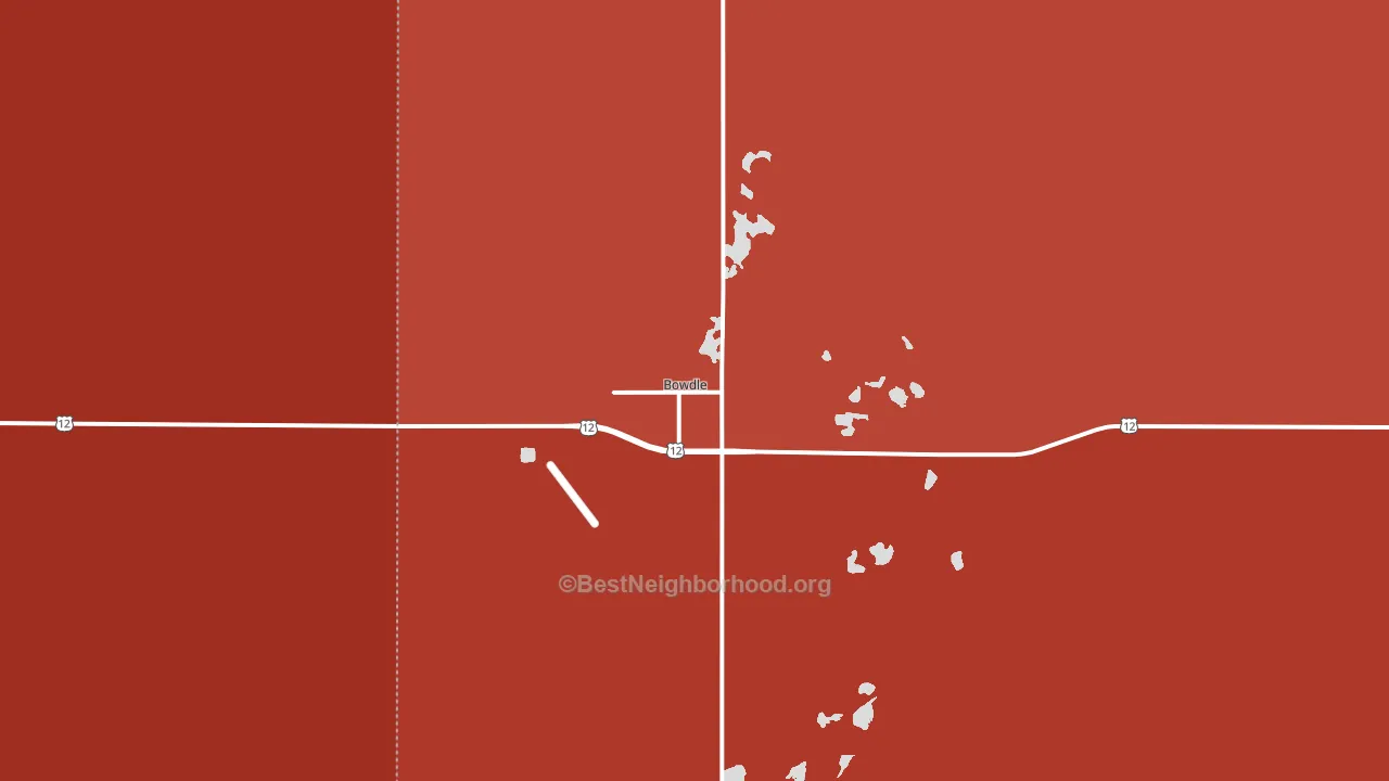 Bowdle, SD block-group political-lean map