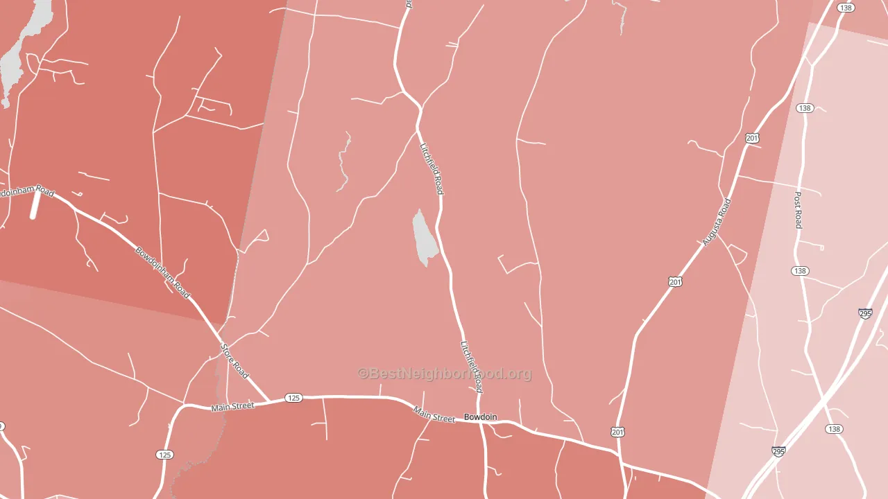 Bowdoin, ME block-group political-lean map