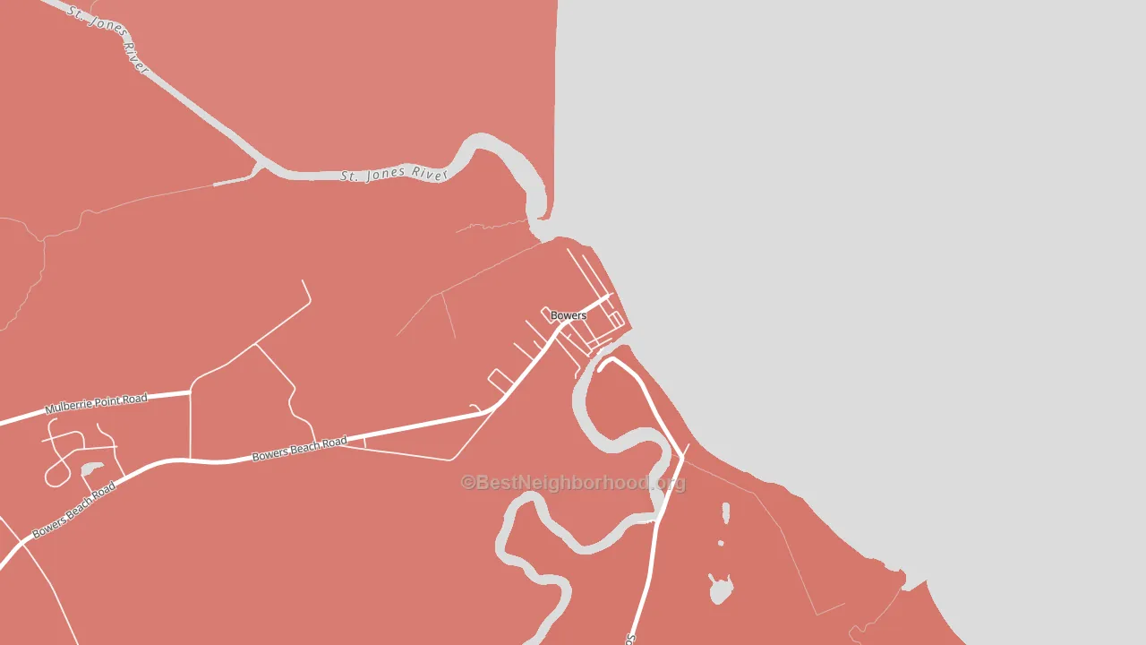 Bowers, DE block-group political-lean map