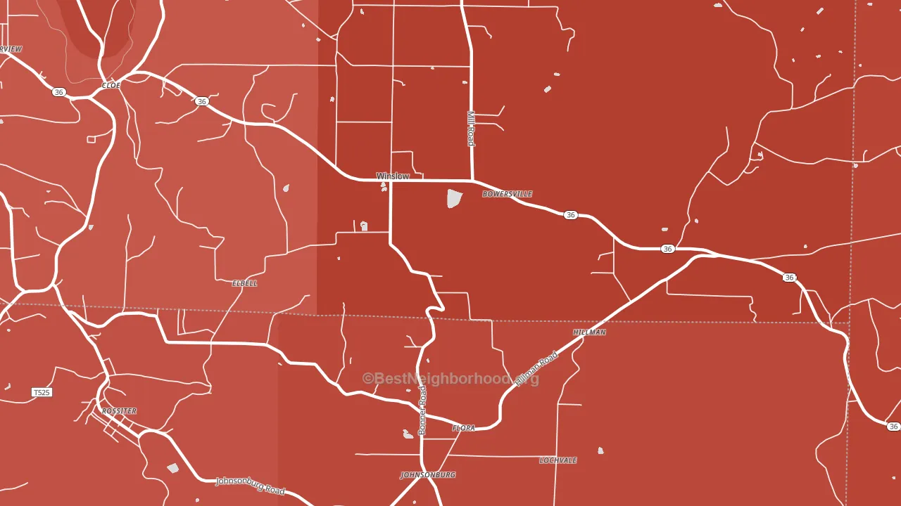 Bowersville, PA block-group political-lean map