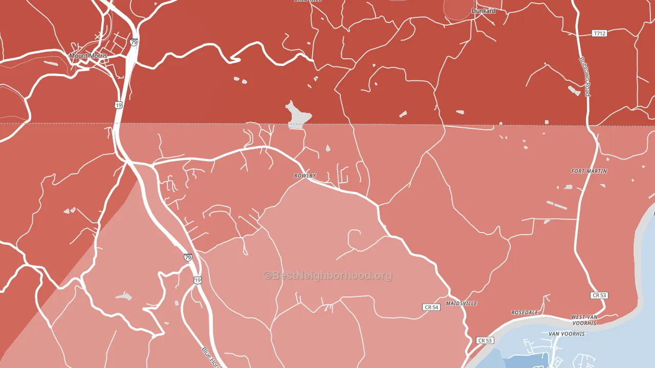 Bowlby, WV block-group political-lean map