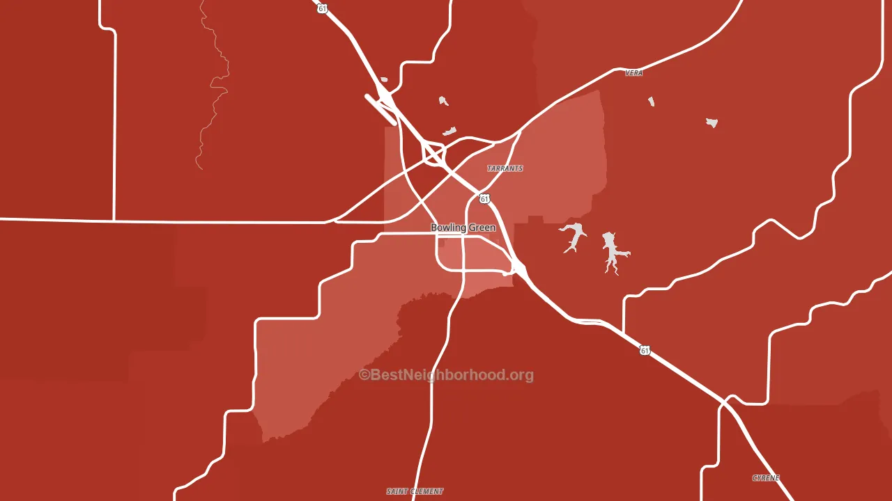 Bowling Green, MO block-group political-lean map