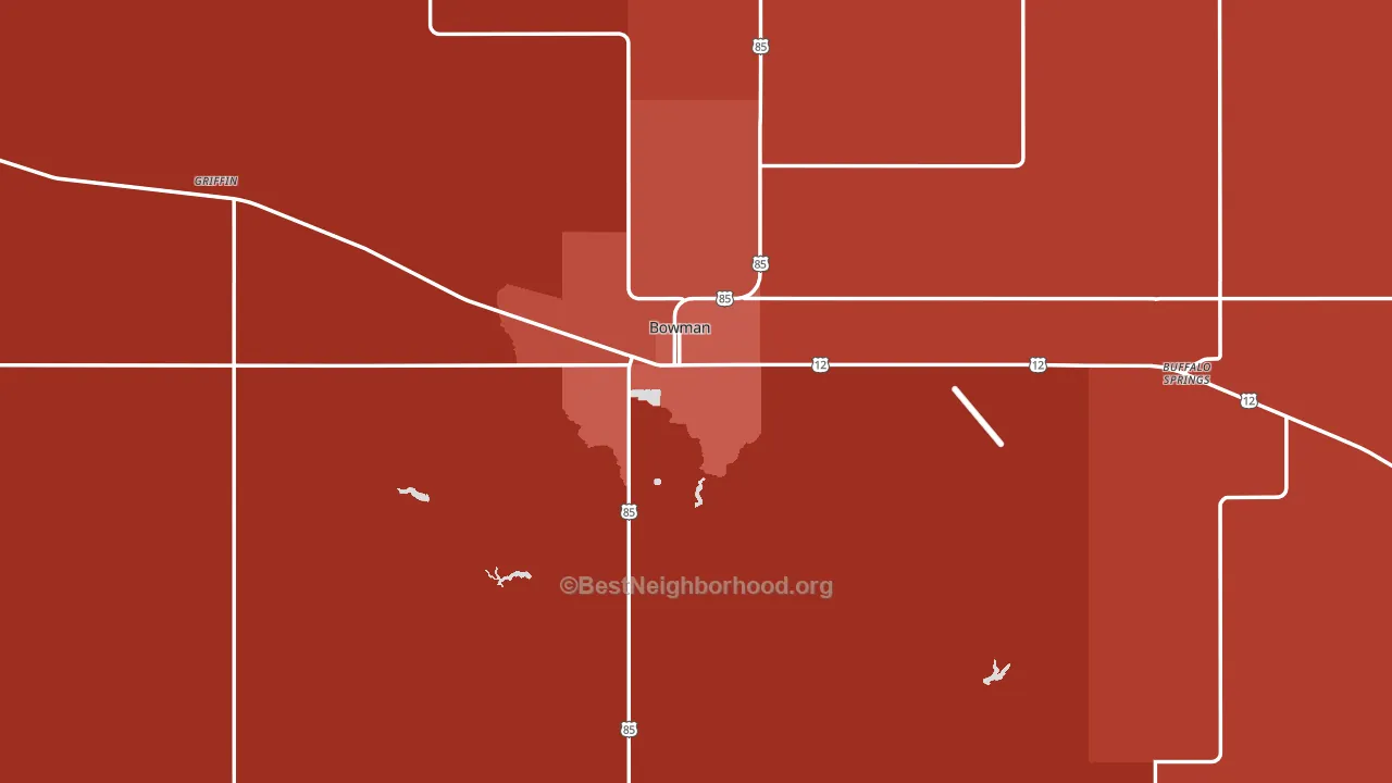 Bowman County, ND block-group political-lean map