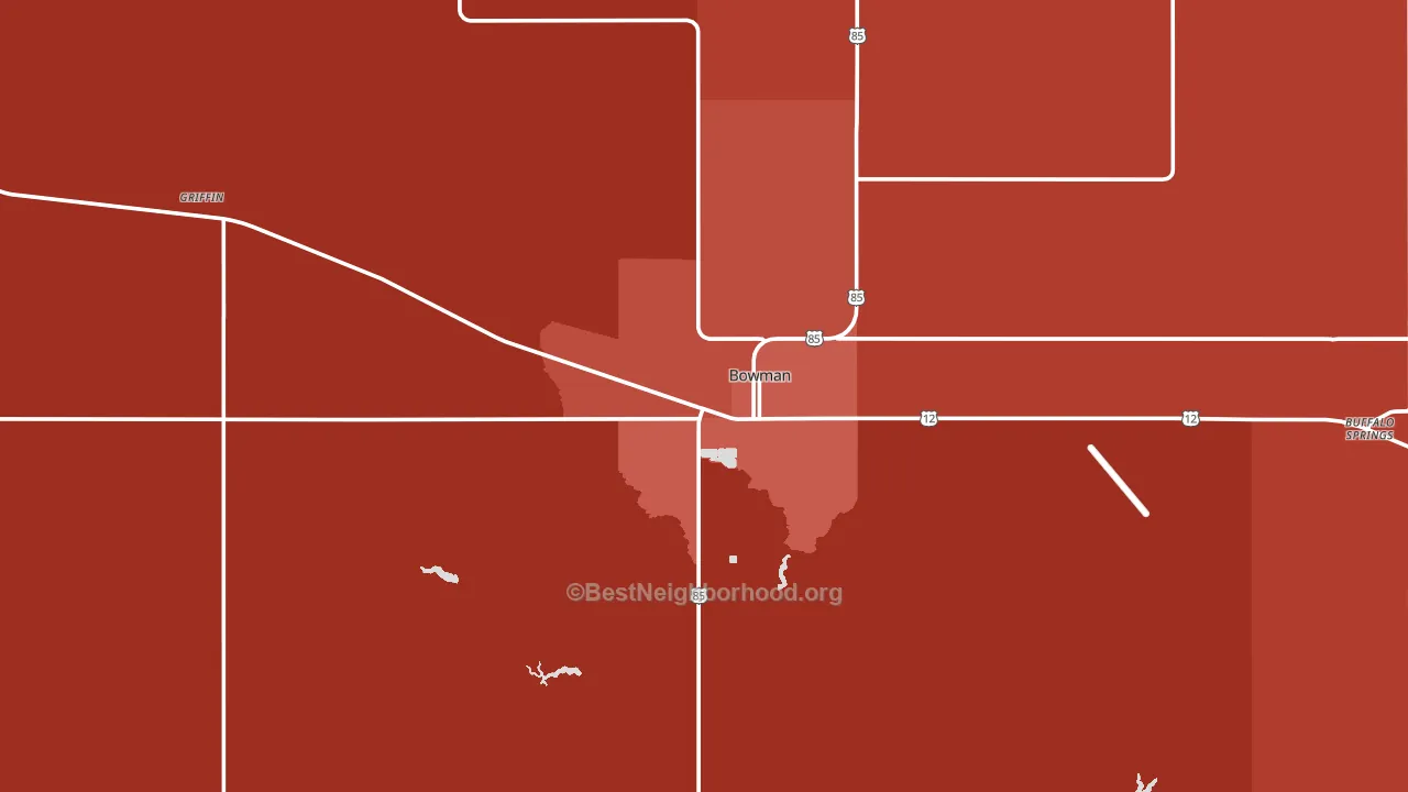 Bowman, ND block-group political-lean map