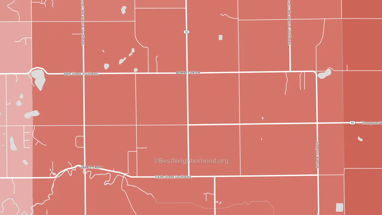 Bowne Center, MI block-group political-lean map