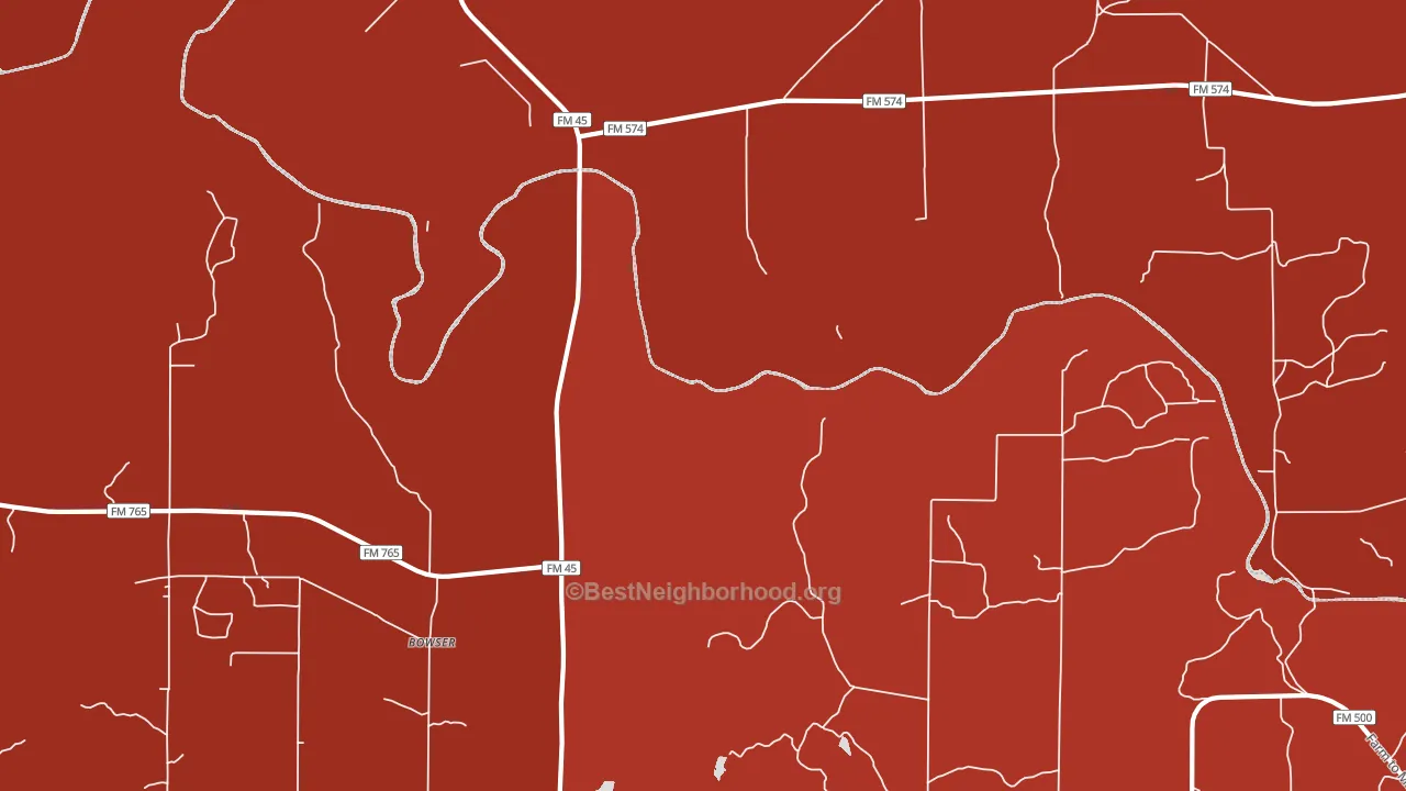 Bowser, TX block-group political-lean map