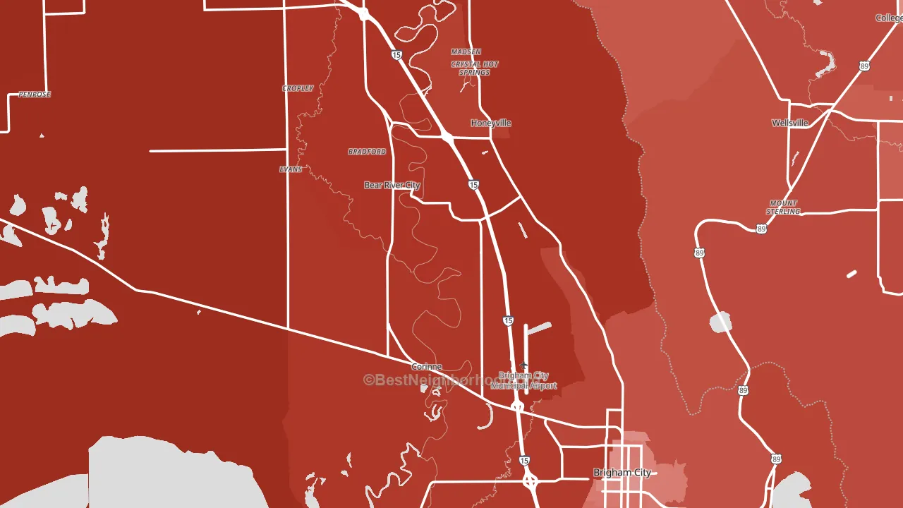 Box Elder County, UT block-group political-lean map