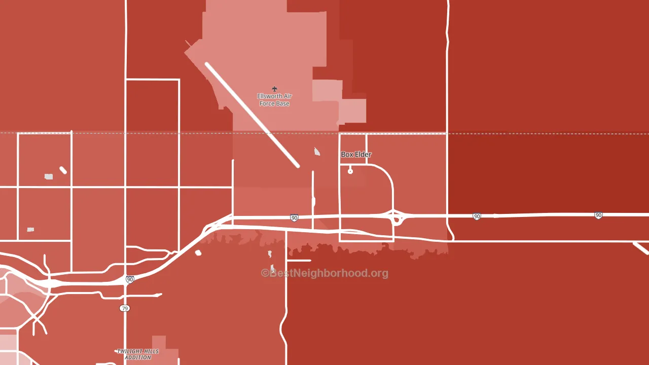 Box Elder, SD block-group political-lean map