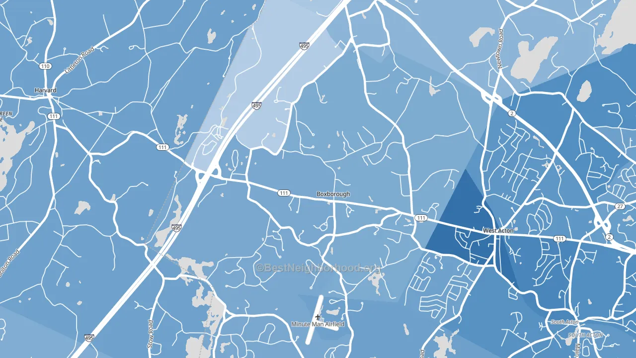 Boxborough, MA block-group political-lean map
