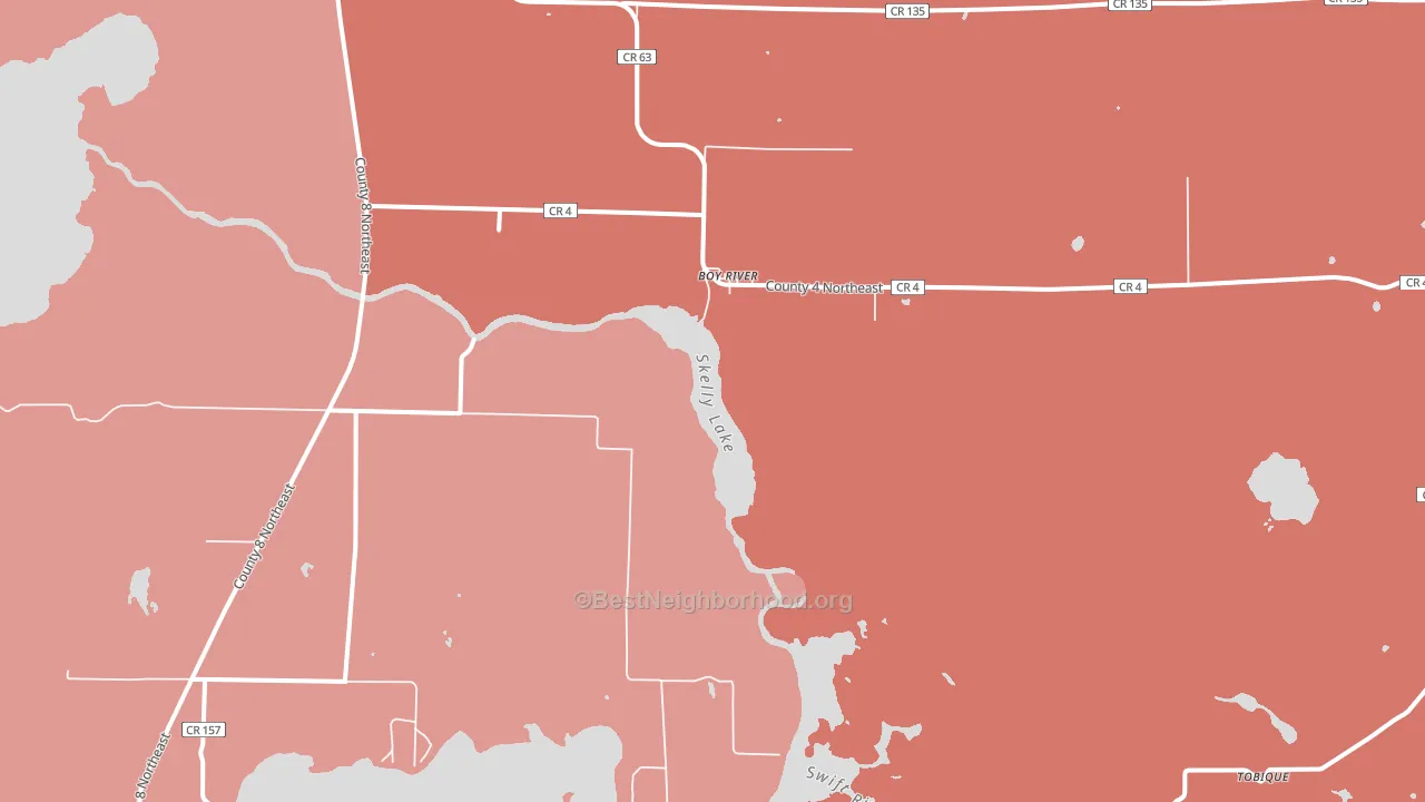 Boy River, MN block-group political-lean map