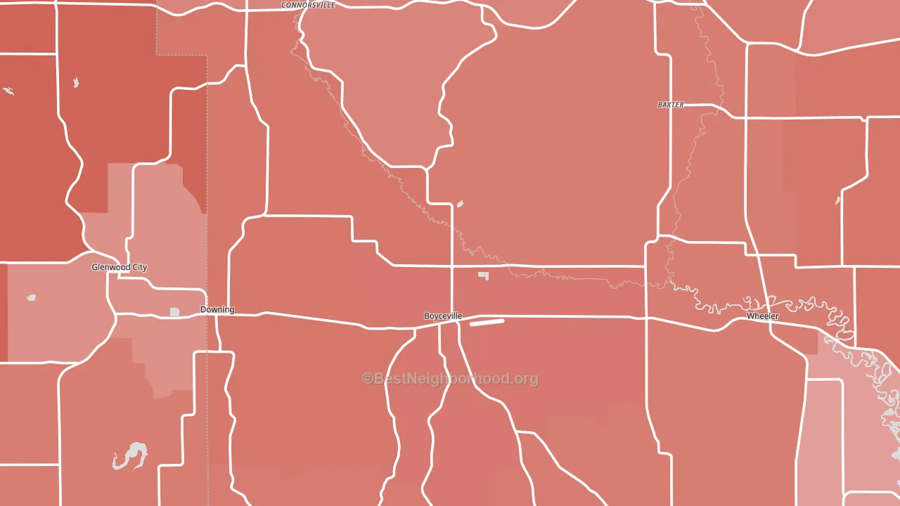 Boyceville, WI block-group political-lean map