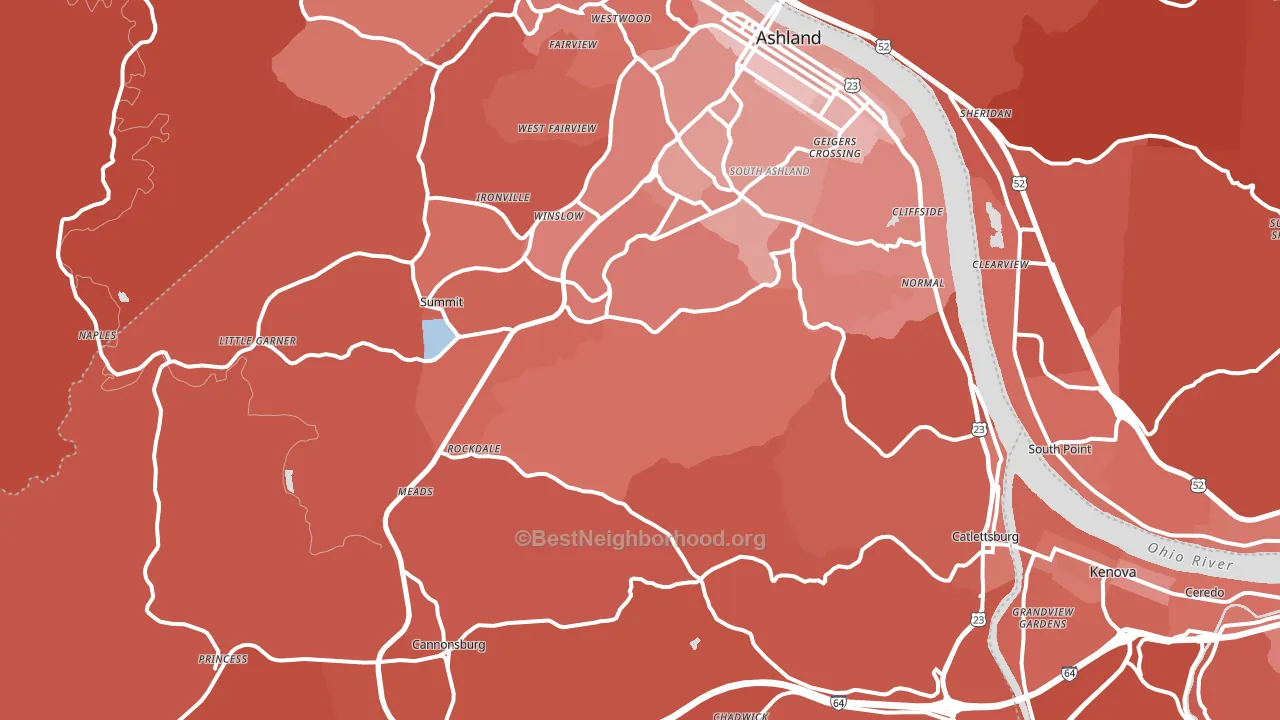 Boyd County, KY block-group political-lean map