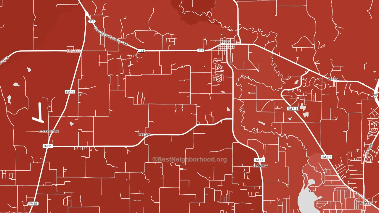 Boyd, TX block-group political-lean map