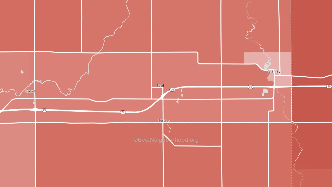 Boyd, WI block-group political-lean map